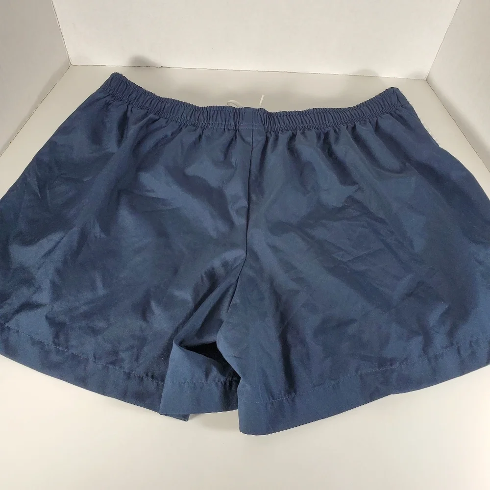 Nike Shorts Womens Large 12-14 Blue White Swoosh Running Gym Athletic Ladies - Picture 5 of 6